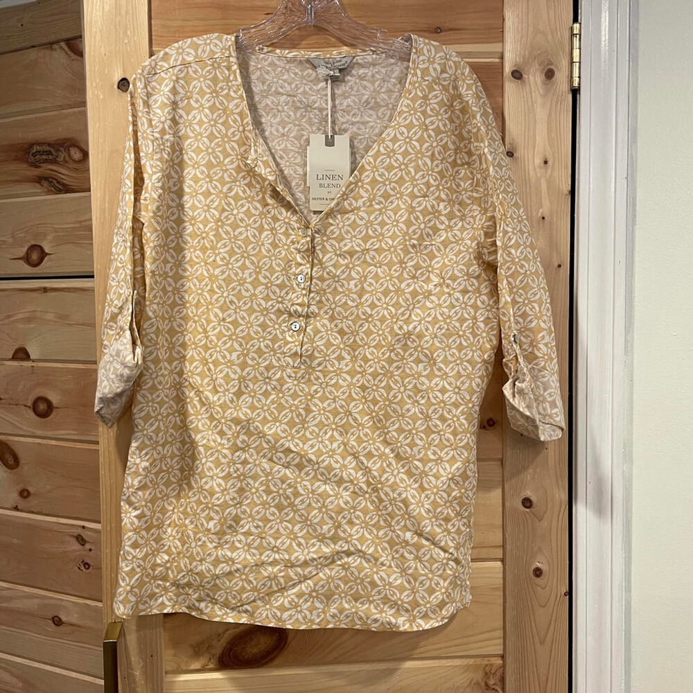 NWT Linen Blend Women's Top by Hester & Orchard, Size XL